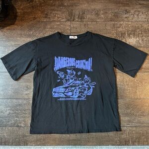 Black T-Shirt with Purple Graphic